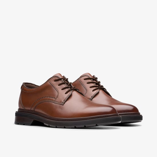 Burchill Derby Dark Tan Leather Shoes - Image 4