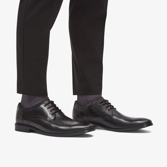 Brandon Lace Black Leather Shoes - Image 3