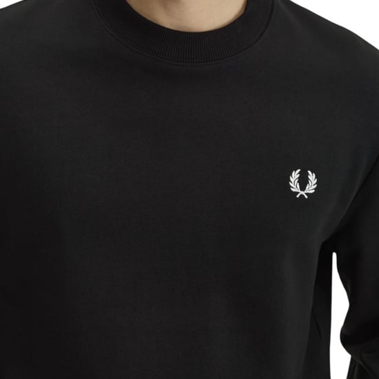 Fred Perry Crew Neck Sweatshirt Black - Image 2