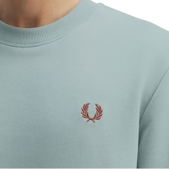 Fred Perry Crew Neck Sweatshirt Silver Blue - Image 2