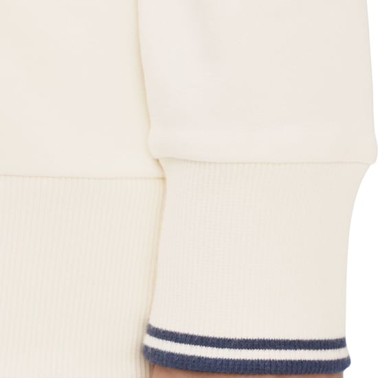Fred Perry Crew Neck Sweatshirt Ecru Tennis Blue - Image 3