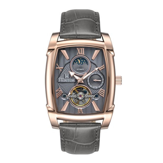 Heritor Automatic Valentin Leather-Band Watch w/Date - Image 1