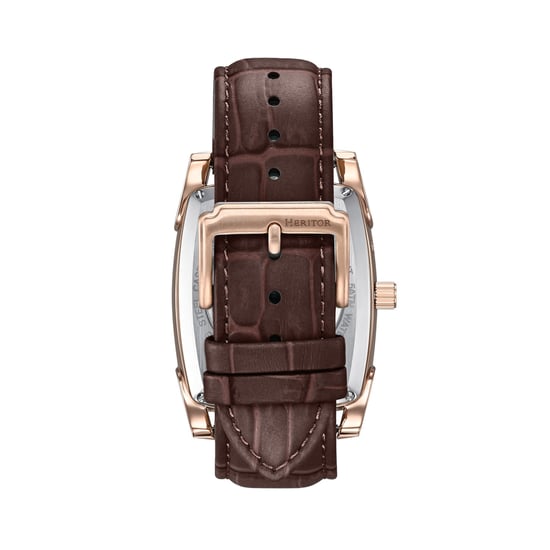 Heritor Automatic Valentin leren band horloge met datum - Image 2