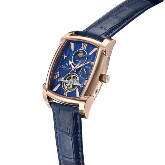Heritor Automatic Valentin Leather-Band Watch w/Date - Image 3