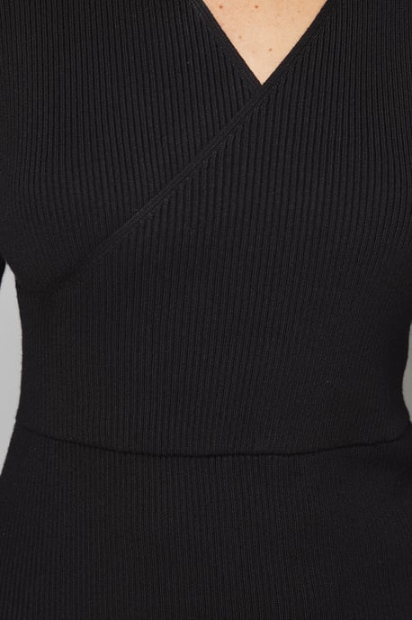 Petite Asymmetric Rib Knitted Dress - Image 5
