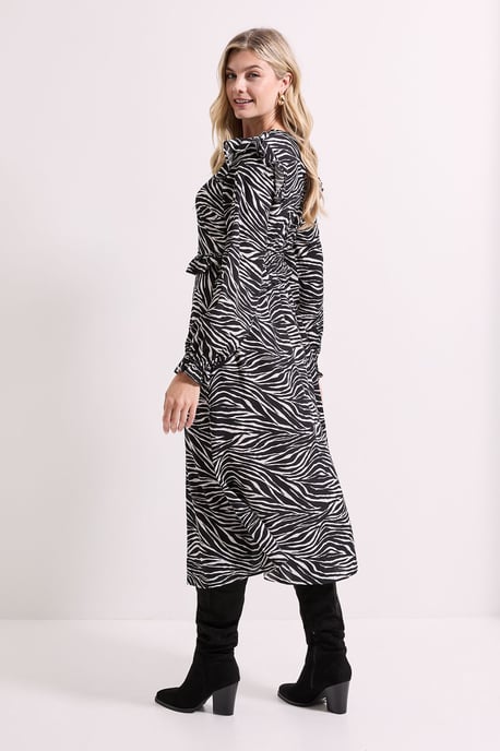 Frill Detail Long Sleeve Midi Dress - Image 4