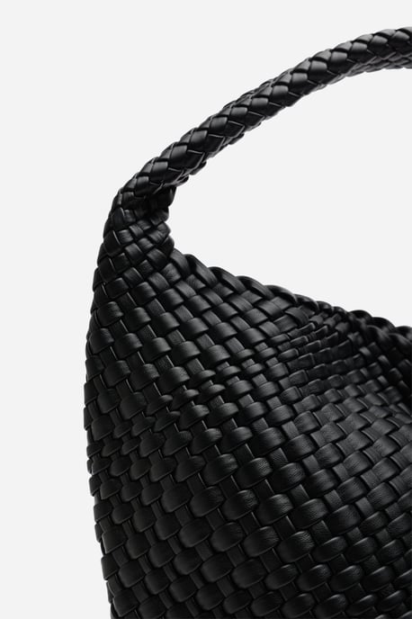 Wheres That From Womens 'Stone' Weave Detail Faux Leather Shoulder Bag - Image 4