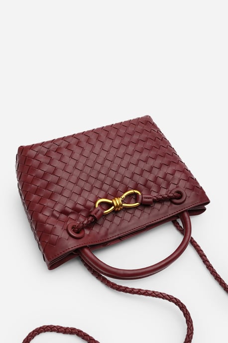 Wheres That From Womens 'Luna' Woven Leather Tote Bag with Detail - Image 6