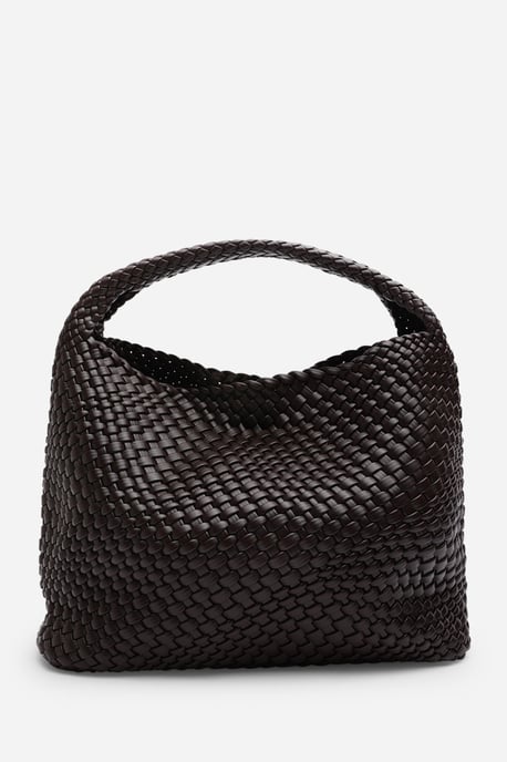 Wheres That From Womens 'Stone' Weave Detail Faux Leather Shoulder Bag - Image 2