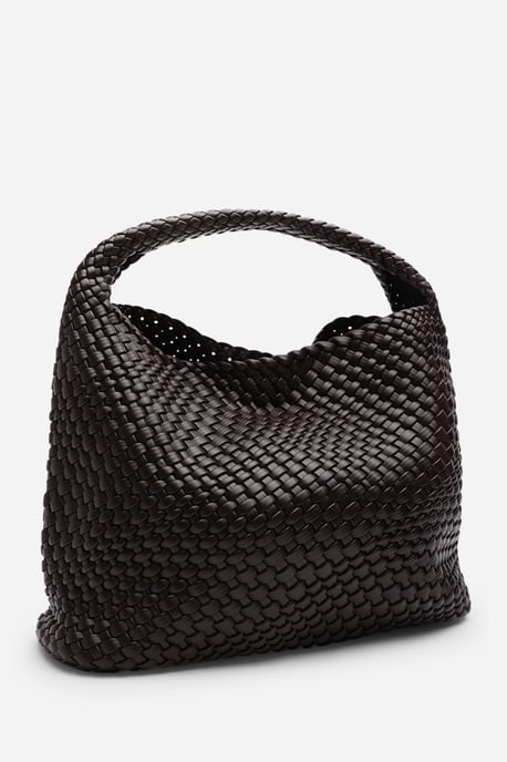 Wheres That From Womens 'Stone' Weave Detail Faux Leather Shoulder Bag - Image 3