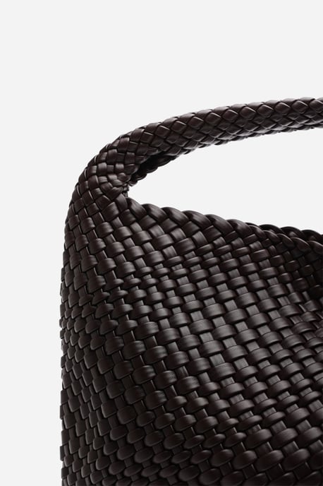 Wheres That From Womens 'Stone' Weave Detail Faux Leather Shoulder Bag - Image 4