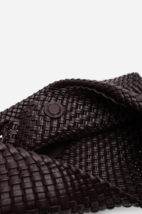 Wheres That From Womens 'Stone' Weave Detail Faux Leather Shoulder Bag - Image 6