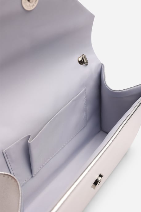 Wheres That From Womens 'Linen' Metallic Faux Leather Clutch Bag - Image 4