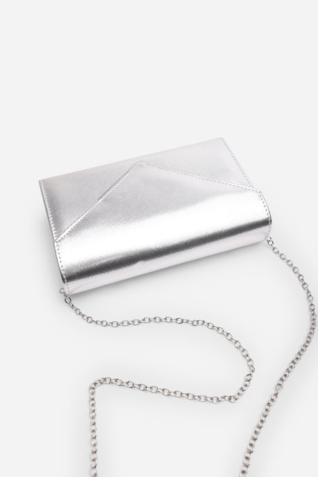 Wheres That From Womens 'Linen' Metallic Faux Leather Clutch Bag - Image 5