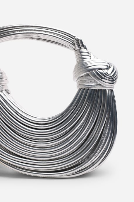 Wheres That From Womens 'Blossom' Curved Metallic Shoulder Bag - Image 3