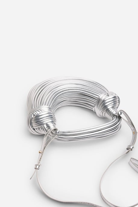 Wheres That From Womens 'Blossom' Curved Metallic Shoulder Bag - Image 4
