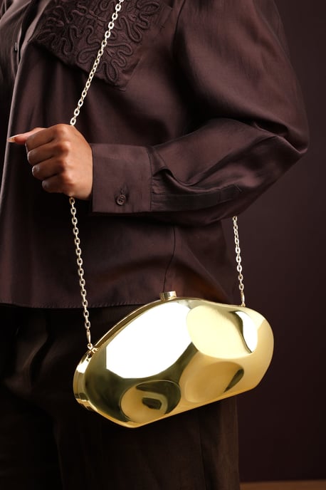 Wheres That From Womens 'Nude' Sculpted Evening Clutch Bag - Image 6
