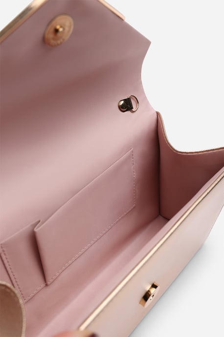 Wheres That From Womens 'Linen' Metallic Faux Leather Clutch Bag - Image 4