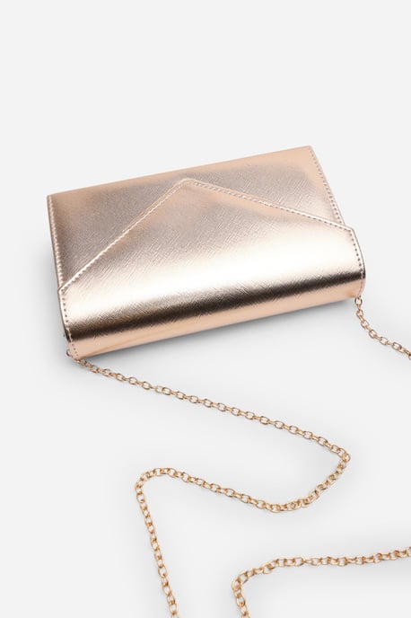 Wheres That From Womens 'Linen' Metallic Faux Leather Clutch Bag - Image 5