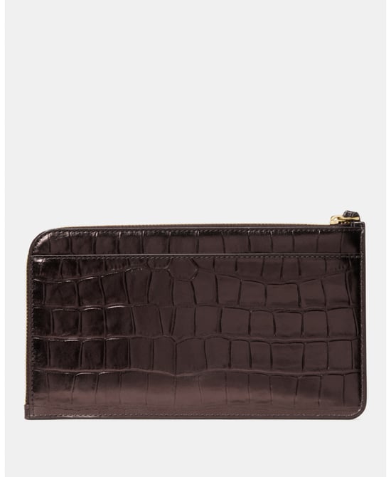 Lucy Croc Embossed Medium L-Zip Wristlet - Image 4