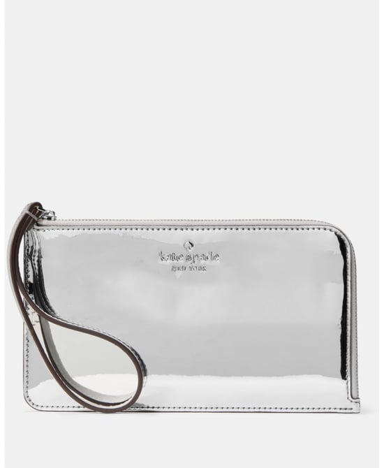 Lucy Mirror Metallic Medium L-Zip Wristlet - Image 1