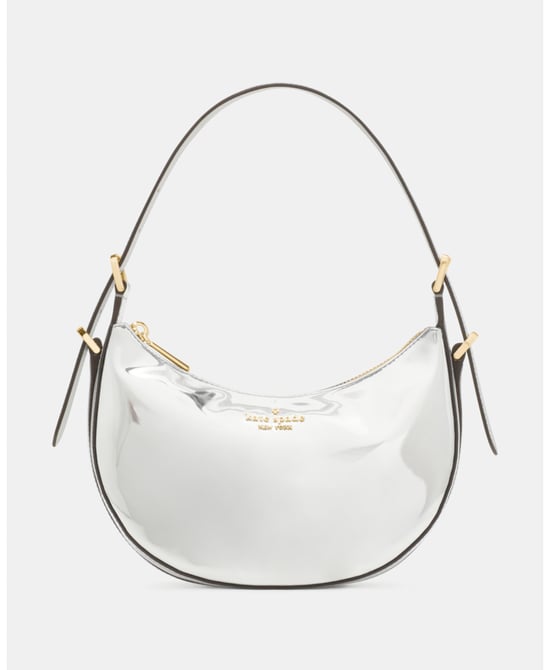 Nova Mirror Metallic Small Crescent Shoulder Bag - Image 1