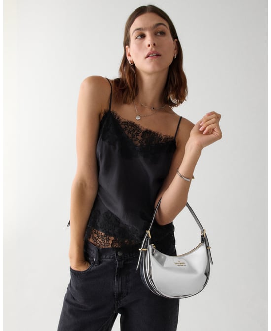Nova Mirror Metallic Small Crescent Shoulder Bag - Image 2