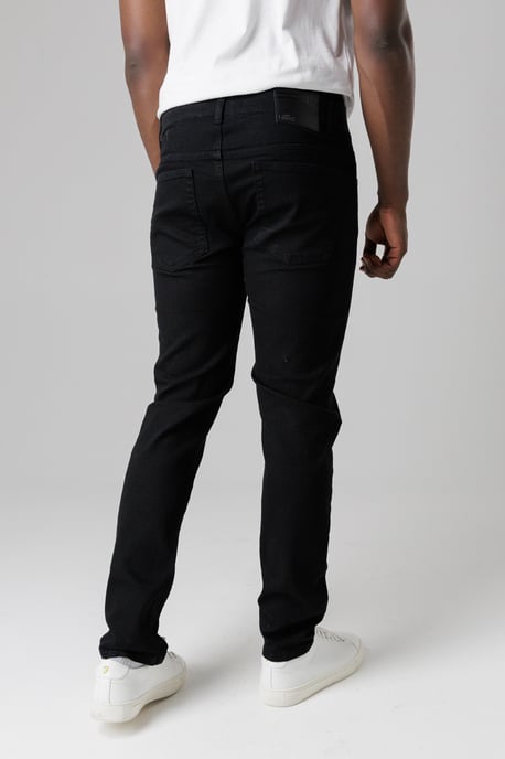Black Slim Fit Cotton Blend Jeans - Image 2