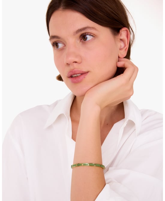 Enamel Hinged Bangle - Image 2