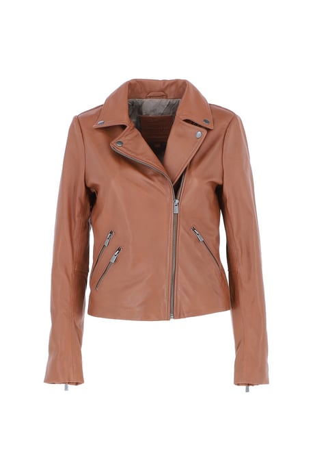 'Celia' Leather Fashion Biker Jacket Women Coat - Image 2
