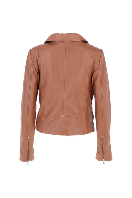 'Celia' Leather Fashion Biker Jacket Women Coat - Image 4