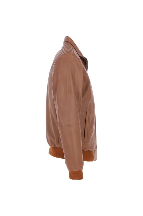 'Firenze' Exquisite Real Leather Bomber Jacket - Image 5