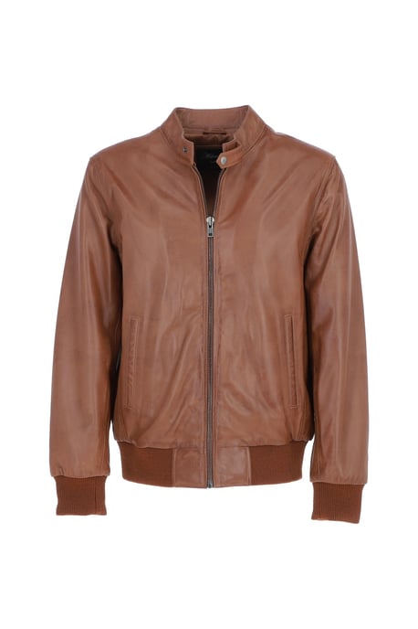'Volare' Lightweight Real Leather Bomber Jacket - Image 2