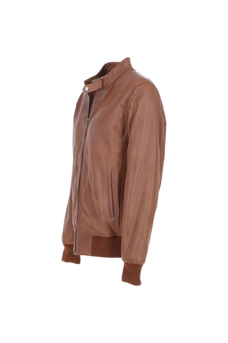 'Volare' Lightweight Real Leather Bomber Jacket - Image 3