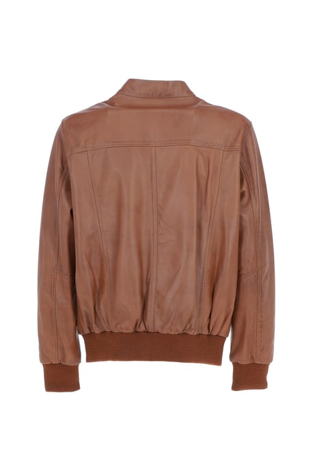'Volare' Lightweight Real Leather Bomber Jacket - Image 4