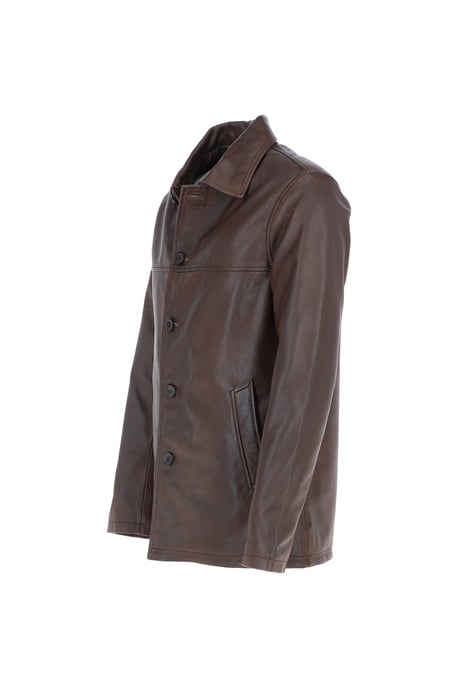 'Reefer' Classic Real Leather Jacket - Image 3