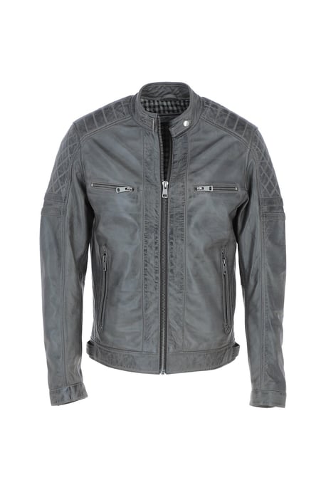 'N2' Premium Real Leather Vintage Biker Jacket - Image 2