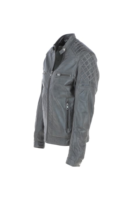 'N2' Premium Real Leather Vintage Biker Jacket - Image 3