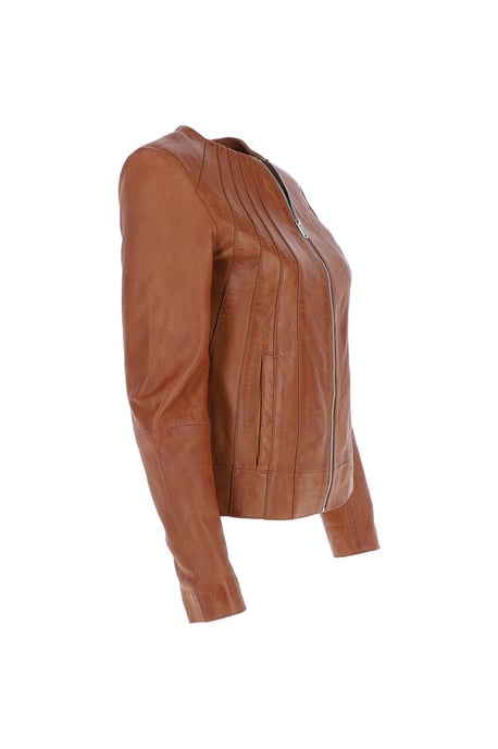 'Aliona' Real Leather Fashion Jacket Women Coat - Image 3