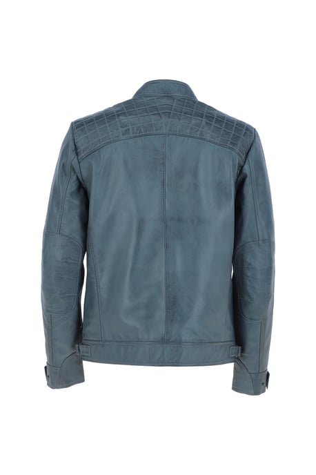 'Bronx' Real Leather Biker Jacket - Image 4