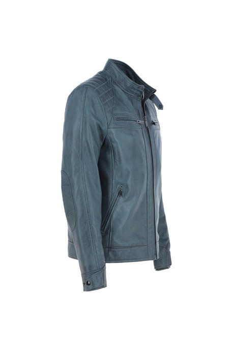 'Bronx' Real Leather Biker Jacket - Image 5