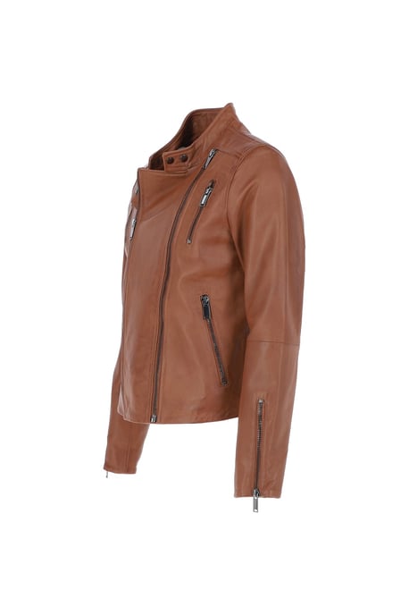 'Rocco' Mens Leather Dual Cross Zip Stylish Biker Jacket - Image 3