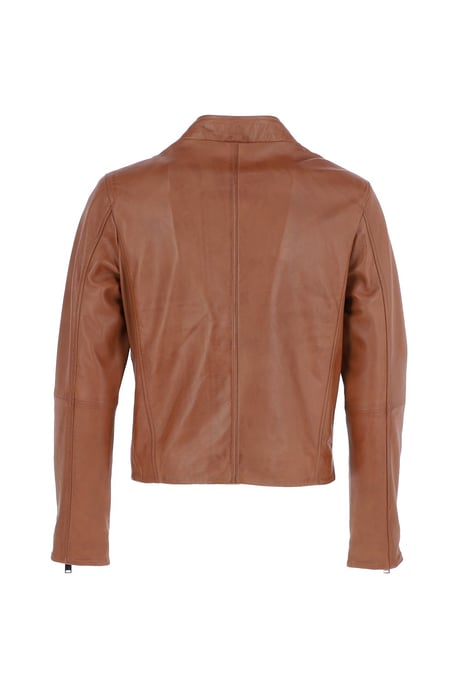 'Rocco' Mens Leather Dual Cross Zip Stylish Biker Jacket - Image 4