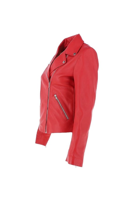 'Celia' Leather Fashion Biker Jacket Women Coat - Image 5