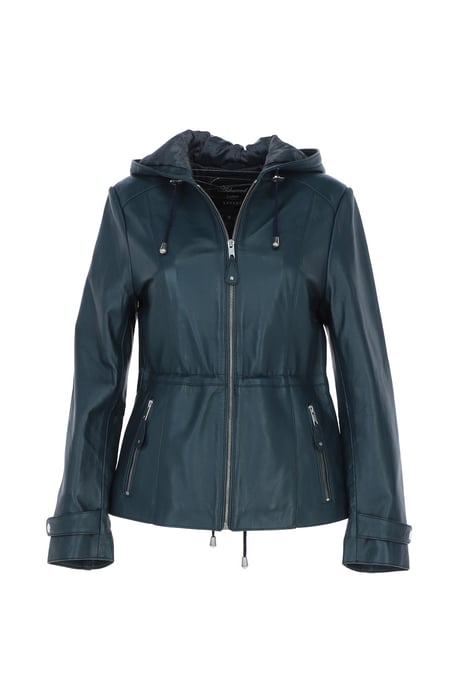 'Anne' Leather Jacket with Adjustable Waist String - Image 2
