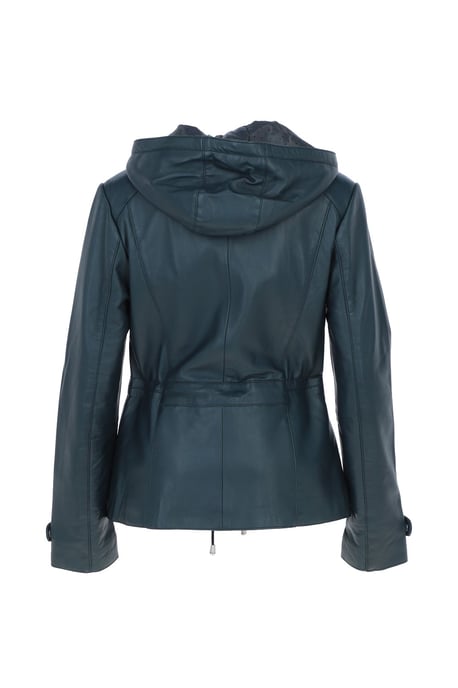 'Anne' Leather Jacket with Adjustable Waist String - Image 4