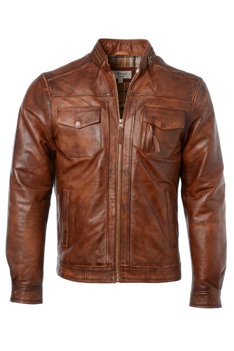 'Edinburgh' Real Leather Bomber Jacket - Image 2