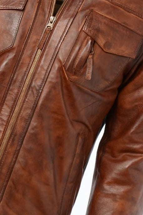 'Edinburgh' Real Leather Bomber Jacket - Image 3