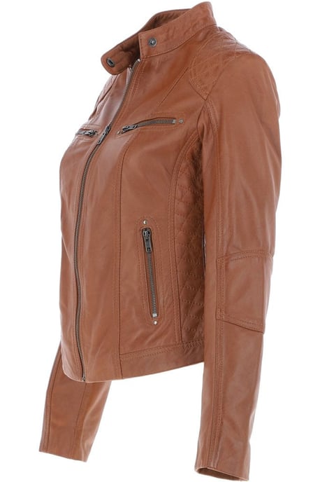'Donna Milano' Real Leather Fashion Biker Style Jacket - Image 3