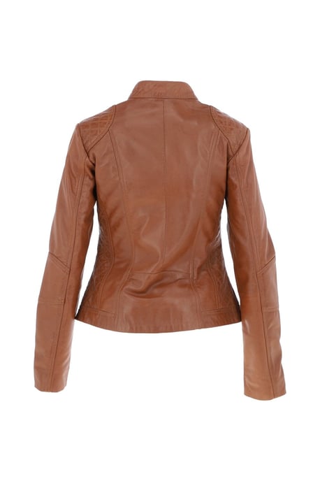 'Donna Milano' Real Leather Fashion Biker Style Jacket - Image 4